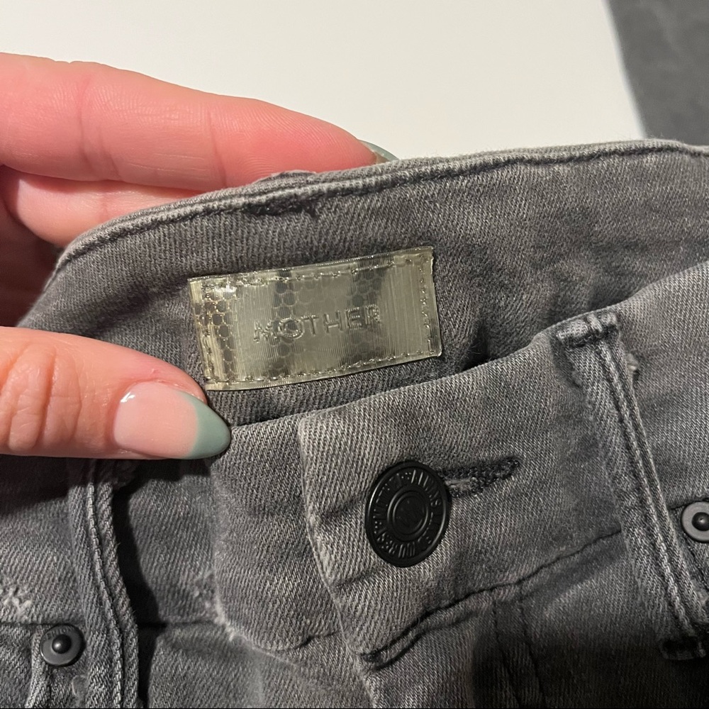 MOTHER Women's Skinny Jeans in Dark Gray - Picture 3 of 8